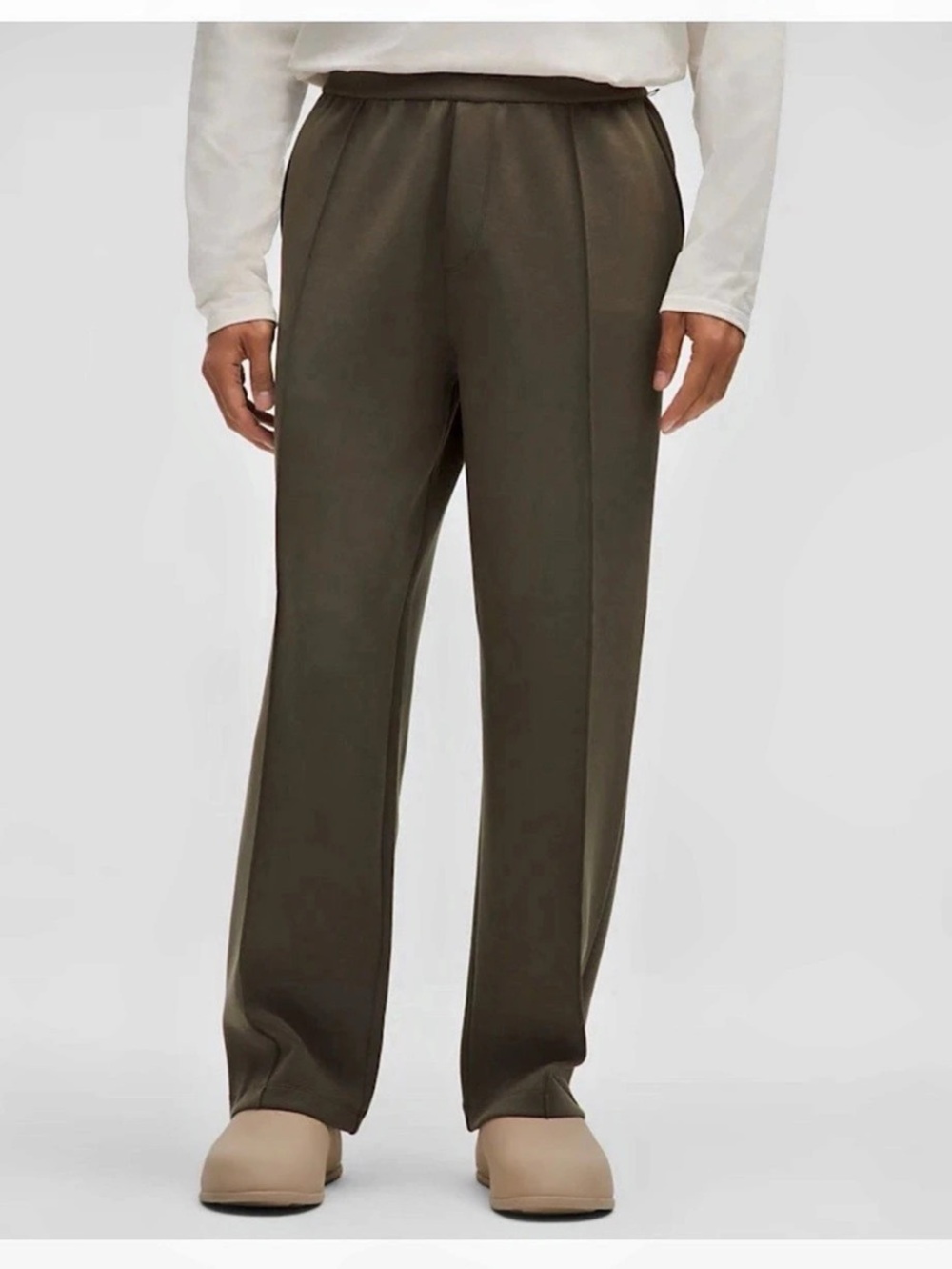lululemon Smooth Spacer Pintuck Pant Pintuck Straight Leg Pants in Olive Brown